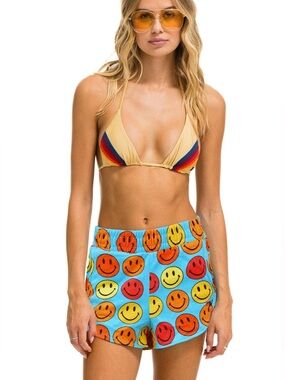 Aviator Nation Smiley Bingo Shorts-Sky